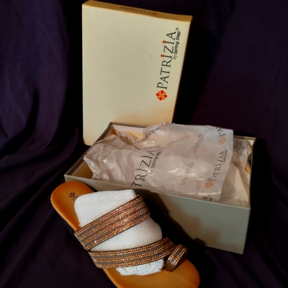 Bronze Bling Wedge Sandals